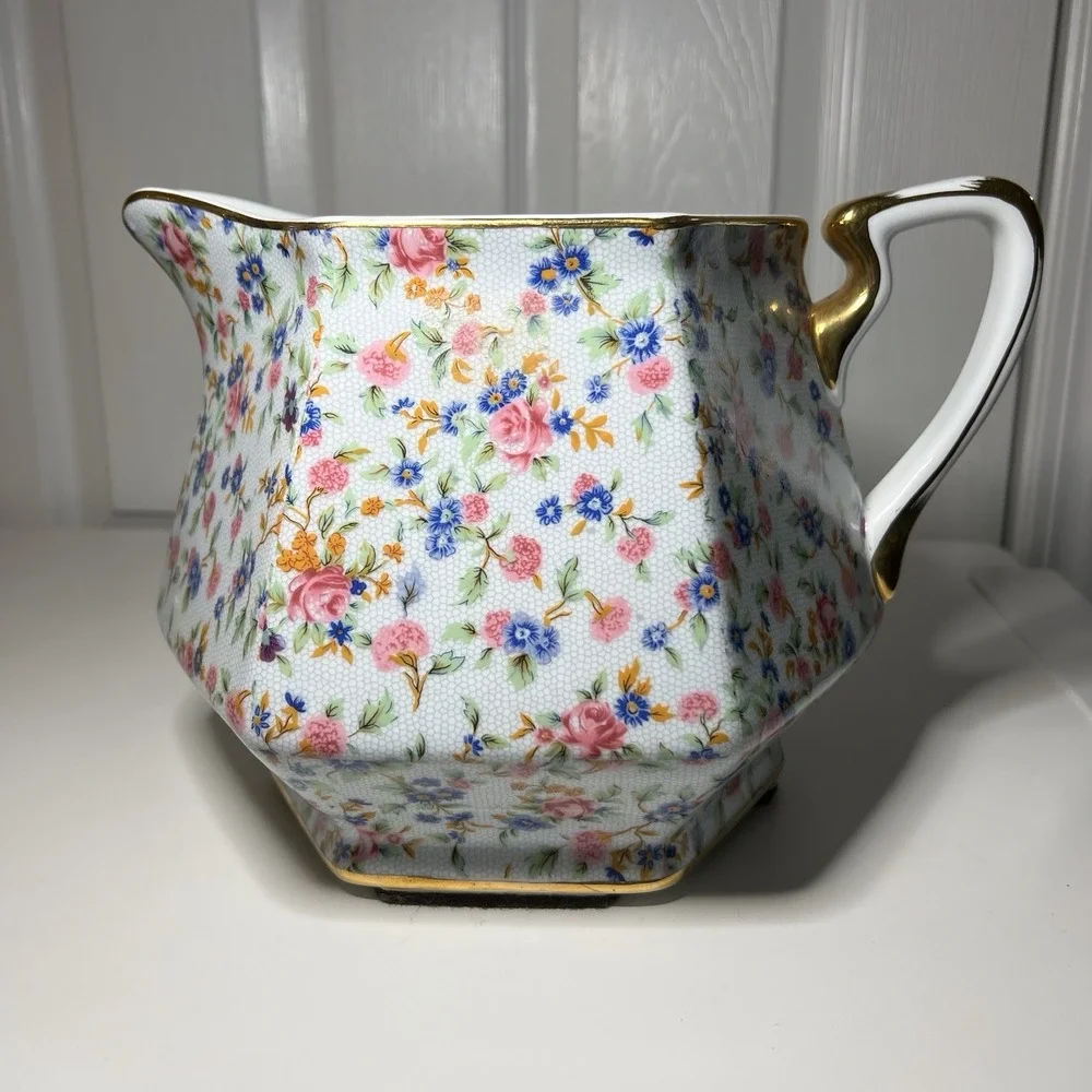 Vintage Two's Company Dana Chintz Floral Porcelain Pitcher 7